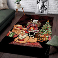 Funny Christmas Area Rug Naughty Santa Im Laying On Your Present - Wonder Print Shop