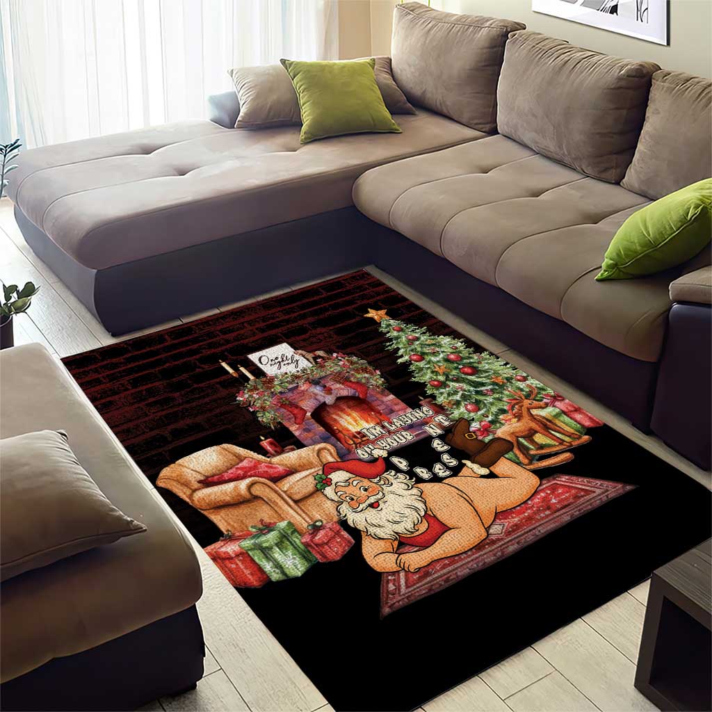 Funny Christmas Area Rug Naughty Santa Im Laying On Your Present - Wonder Print Shop
