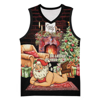 Funny Christmas Basketball Jersey Naughty Santa Im Laying On Your Present - Wonder Print Shop