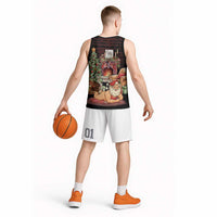 Funny Christmas Basketball Jersey Naughty Santa Im Laying On Your Present - Wonder Print Shop