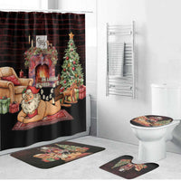 Funny Christmas Bathroom Set Naughty Santa Im Laying On Your Present - Wonder Print Shop
