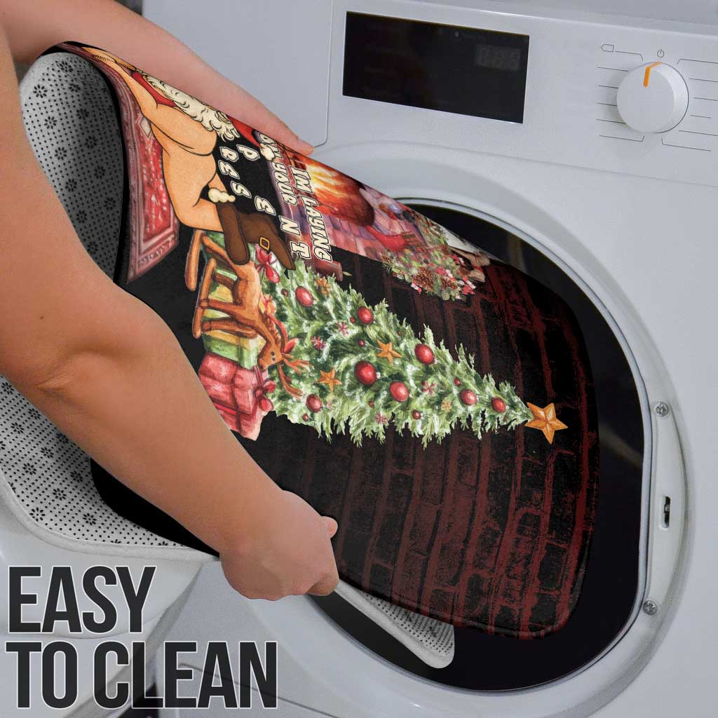 Funny Christmas Bathroom Set Naughty Santa Im Laying On Your Present - Wonder Print Shop