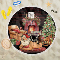 Funny Christmas Beach Blanket Naughty Santa Im Laying On Your Present - Wonder Print Shop