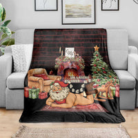 Funny Christmas Blanket Naughty Santa Im Laying On Your Present - Wonder Print Shop
