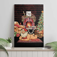 Funny Christmas Canvas Wall Art Naughty Santa Im Laying On Your Present - Wonder Print Shop
