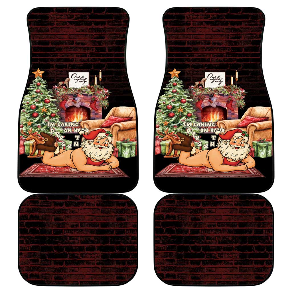 Funny Christmas Car Mats Naughty Santa Im Laying On Your Present - Wonder Print Shop