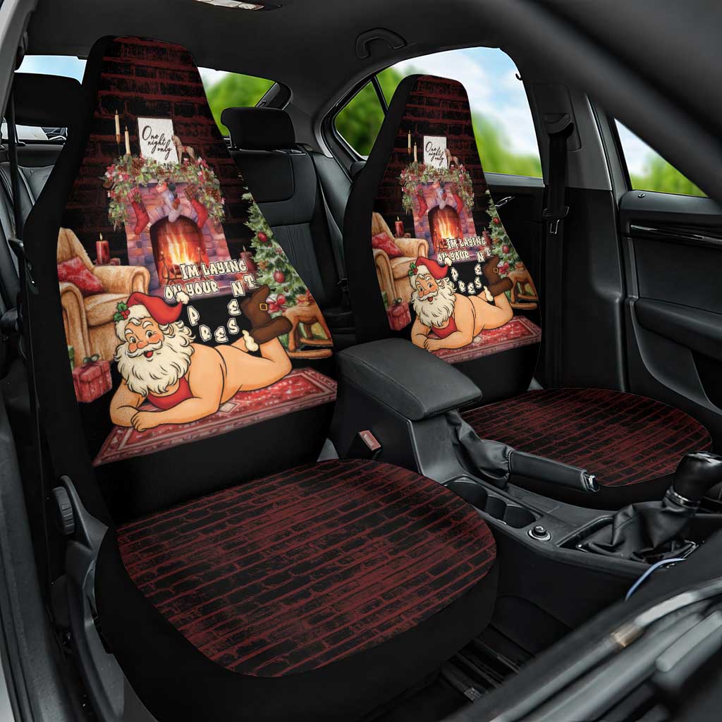 Funny Christmas Car Seat Cover Naughty Santa Im Laying On Your Present - Wonder Print Shop