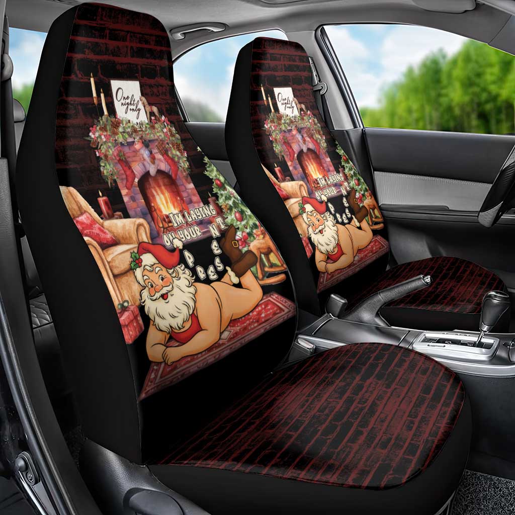 Funny Christmas Car Seat Cover Naughty Santa Im Laying On Your Present - Wonder Print Shop