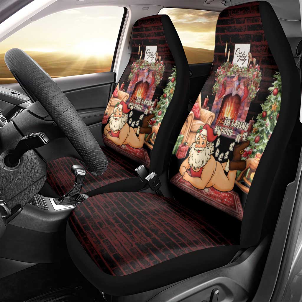 Funny Christmas Car Seat Cover Naughty Santa Im Laying On Your Present - Wonder Print Shop