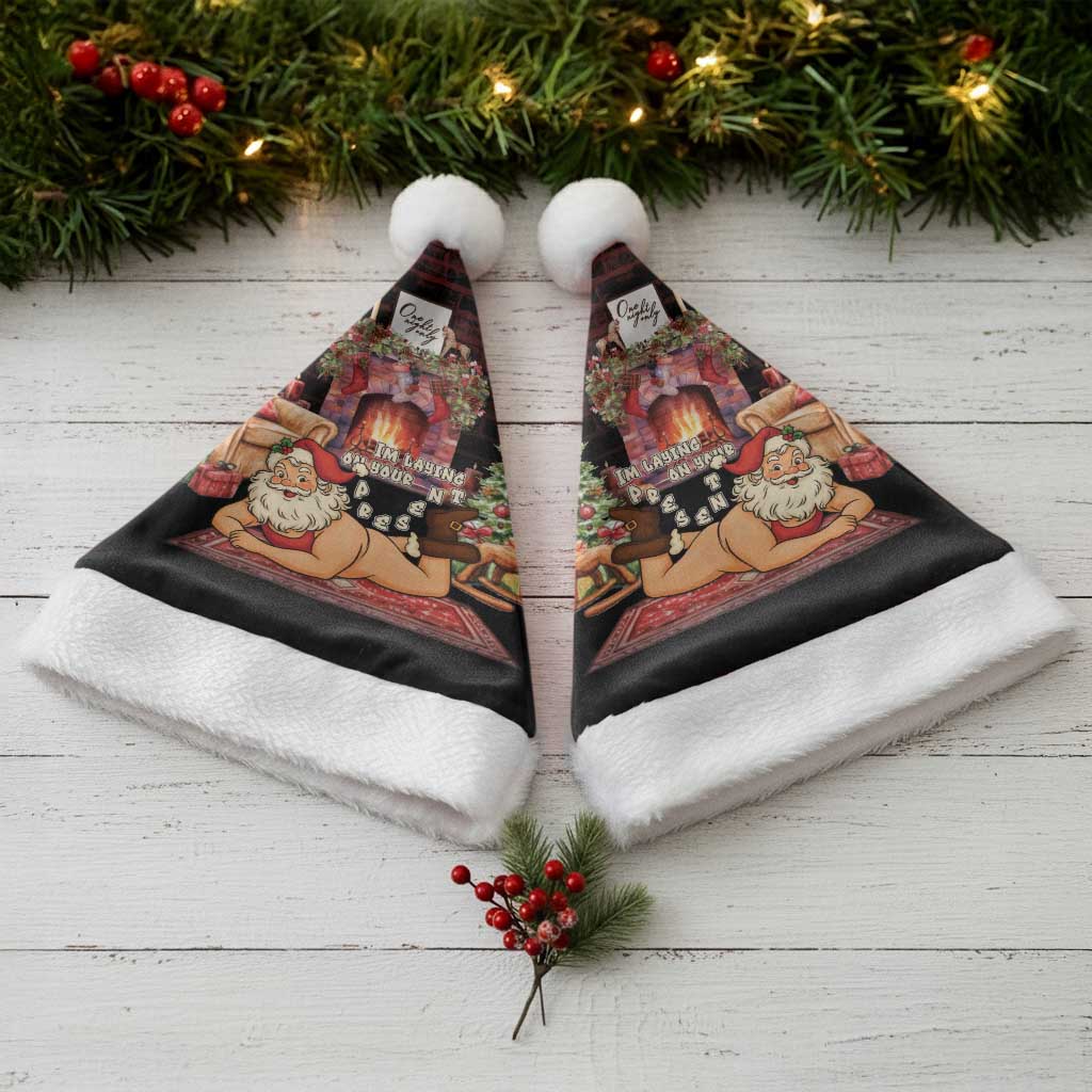 Funny Christmas Santa Hat Naughty Santa Im Laying On Your Present - Wonder Print Shop