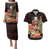 Funny Christmas Couples Matching Puletasi and Hawaiian Shirt Naughty Santa Im Laying On Your Present - Wonder Print Shop