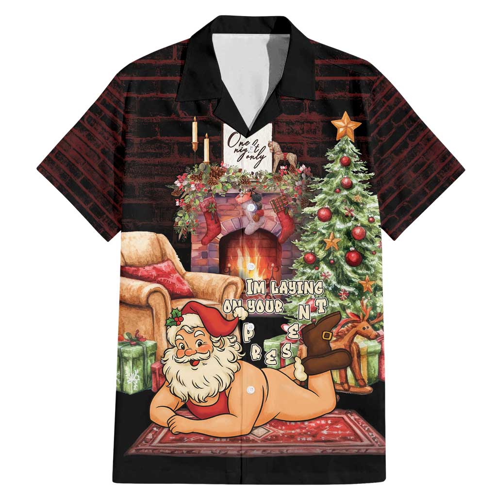 Funny Christmas Family Matching Mermaid Dress and Hawaiian Shirt Naughty Santa Im Laying On Your Present - Wonder Print Shop