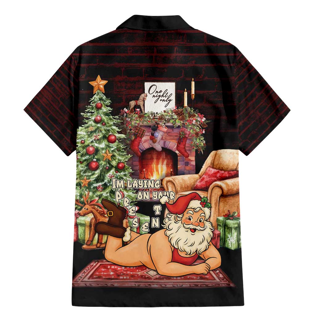 Funny Christmas Family Matching Mermaid Dress and Hawaiian Shirt Naughty Santa Im Laying On Your Present - Wonder Print Shop