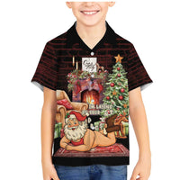 Funny Christmas Family Matching Mermaid Dress and Hawaiian Shirt Naughty Santa Im Laying On Your Present - Wonder Print Shop