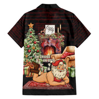 Funny Christmas Family Matching Off Shoulder Maxi Dress and Hawaiian Shirt Naughty Santa Im Laying On Your Present - Wonder Print Shop