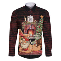 Funny Christmas Family Matching Off Shoulder Maxi Dress and Hawaiian Shirt Naughty Santa Im Laying On Your Present - Wonder Print Shop