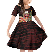 Funny Christmas Family Matching Off Shoulder Short Dress and Hawaiian Shirt Naughty Santa Im Laying On Your Present - Wonder Print Shop