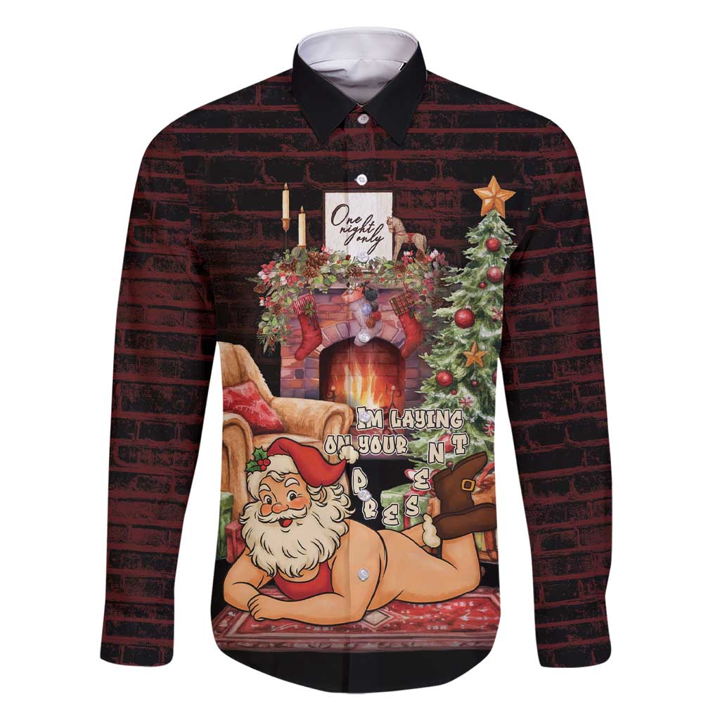 Funny Christmas Family Matching Short Sleeve Bodycon Dress and Hawaiian Shirt Naughty Santa Im Laying On Your Present - Wonder Print Shop