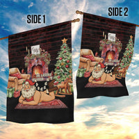 Funny Christmas Garden Flag Naughty Santa Im Laying On Your Present - Wonder Print Shop