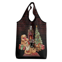 Funny Christmas Grocery Bag Naughty Santa Im Laying On Your Present - Wonder Print Shop