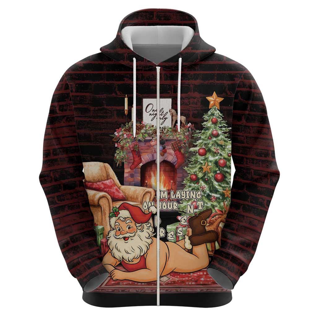 Funny Christmas Hoodie Naughty Santa Im Laying On Your Present - Wonder Print Shop