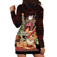 Funny Christmas Hoodie Dress Naughty Santa Im Laying On Your Present - Wonder Print Shop