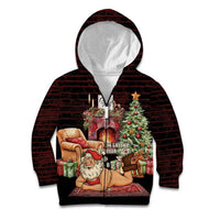Funny Christmas Kid Hoodie Naughty Santa Im Laying On Your Present - Wonder Print Shop