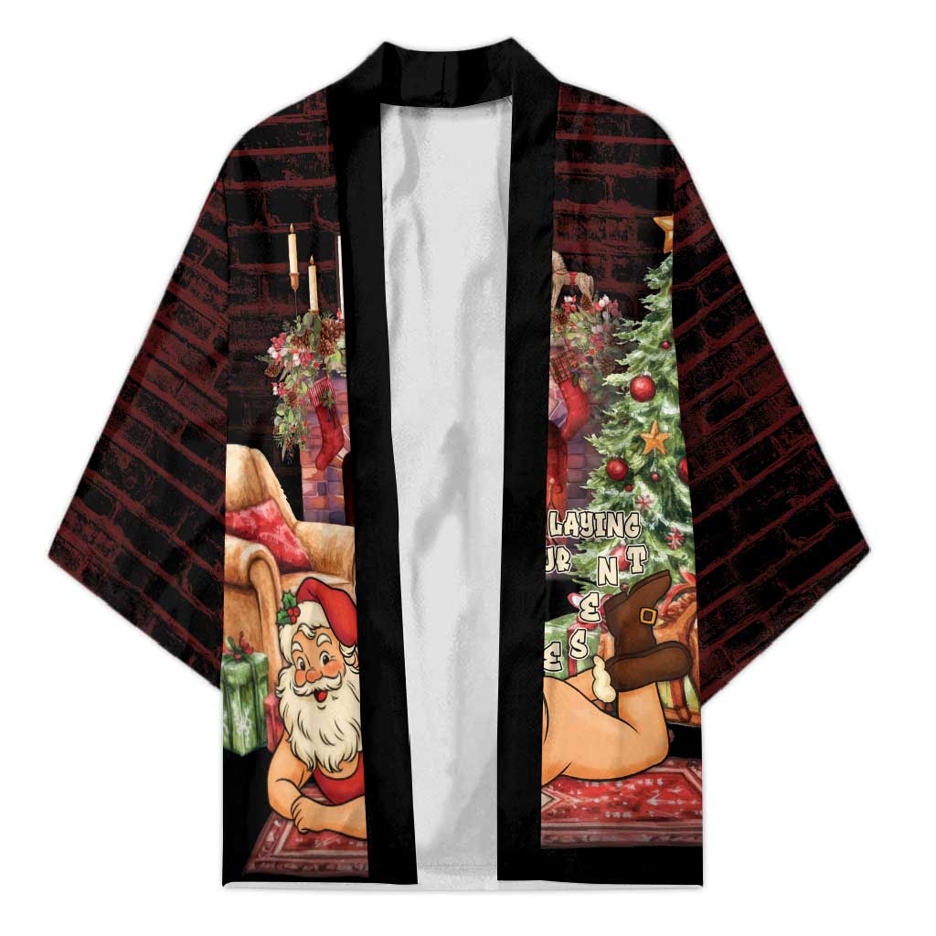 Funny Christmas Kimono Naughty Santa Im Laying On Your Present - Wonder Print Shop