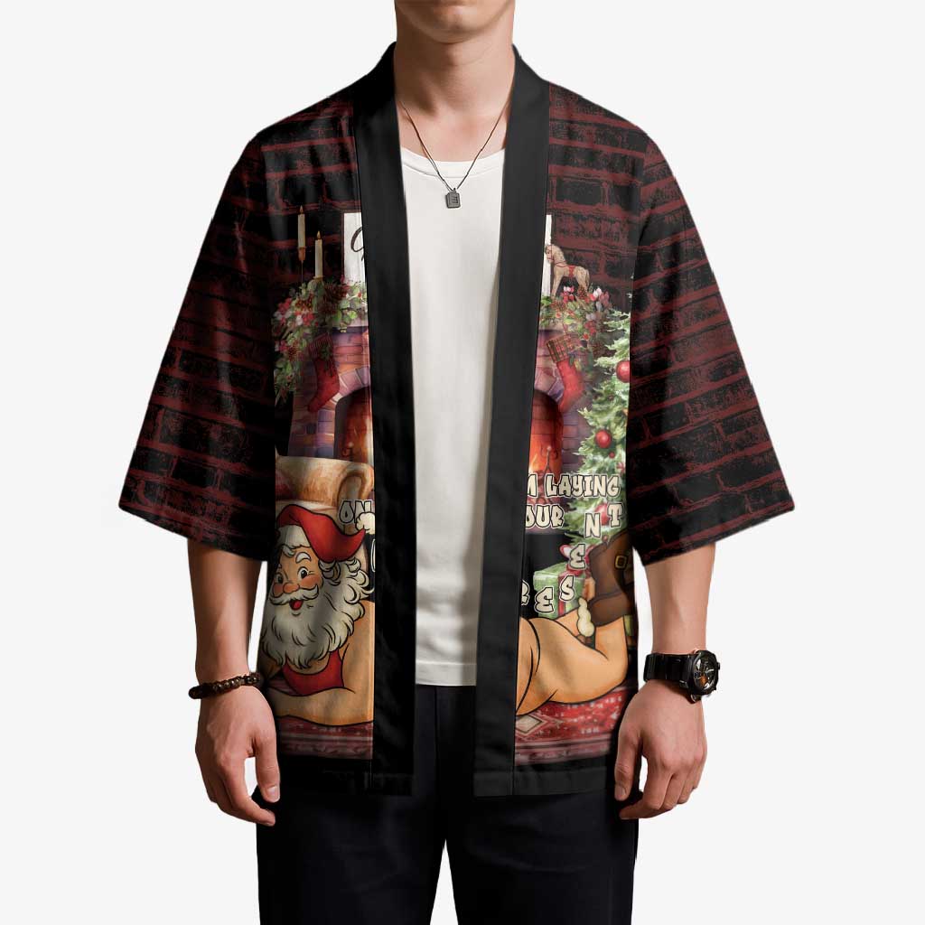 Funny Christmas Kimono Naughty Santa Im Laying On Your Present - Wonder Print Shop