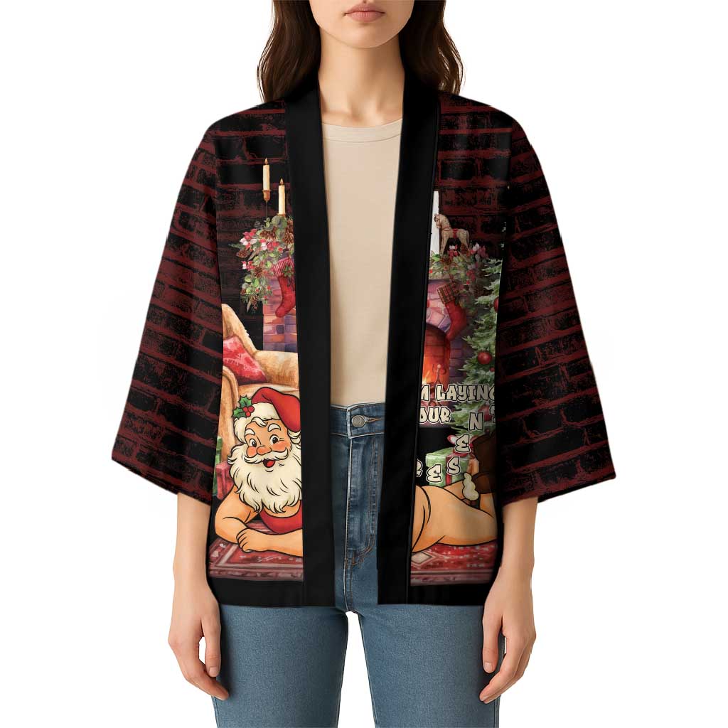 Funny Christmas Kimono Naughty Santa Im Laying On Your Present - Wonder Print Shop