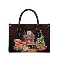 Funny Christmas Leather Bag Naughty Santa Im Laying On Your Present - Wonder Print Shop