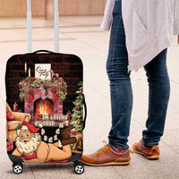 Funny Christmas Luggage Cover Naughty Santa Im Laying On Your Present - Wonder Print Shop