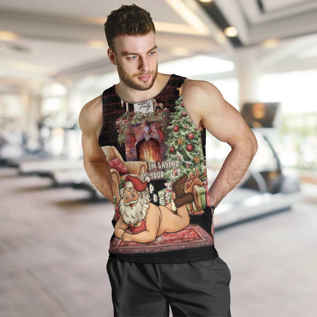 Funny Christmas Men Tank Top Naughty Santa Im Laying On Your Present - Wonder Print Shop