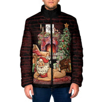 Funny Christmas Padded Jacket Naughty Santa Im Laying On Your Present - Wonder Print Shop