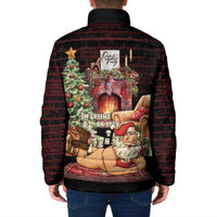 Funny Christmas Padded Jacket Naughty Santa Im Laying On Your Present - Wonder Print Shop
