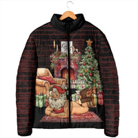 Funny Christmas Padded Jacket Naughty Santa Im Laying On Your Present - Wonder Print Shop
