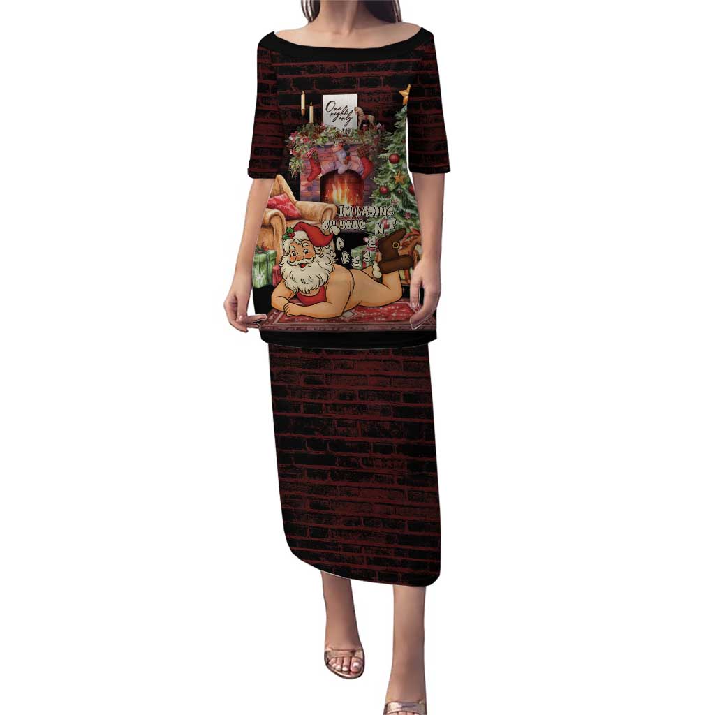 Funny Christmas Puletasi Naughty Santa Im Laying On Your Present - Wonder Print Shop