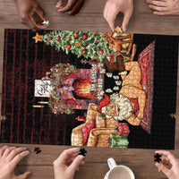 Funny Christmas Puzzle Naughty Santa Im Laying On Your Present - Wonder Print Shop