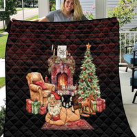 Funny Christmas Quilt Naughty Santa Im Laying On Your Present - Wonder Print Shop