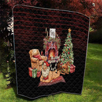 Funny Christmas Quilt Naughty Santa Im Laying On Your Present - Wonder Print Shop