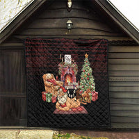 Funny Christmas Quilt Naughty Santa Im Laying On Your Present - Wonder Print Shop