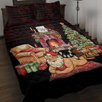 Funny Christmas Quilt Bed Set Naughty Santa Im Laying On Your Present - Wonder Print Shop
