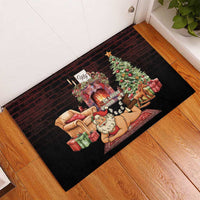 Funny Christmas Rubber Doormat Naughty Santa Im Laying On Your Present - Wonder Print Shop