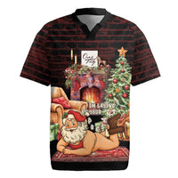 Funny Christmas Rugby Jersey Naughty Santa Im Laying On Your Present - Wonder Print Shop