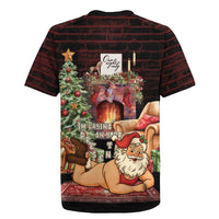 Funny Christmas Rugby Jersey Naughty Santa Im Laying On Your Present - Wonder Print Shop