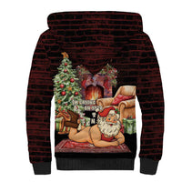 Funny Christmas Sherpa Hoodie Naughty Santa Im Laying On Your Present - Wonder Print Shop