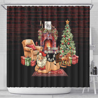 Funny Christmas Shower Curtain Naughty Santa Im Laying On Your Present - Wonder Print Shop