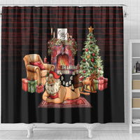 Funny Christmas Shower Curtain Naughty Santa Im Laying On Your Present - Wonder Print Shop