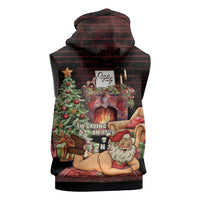 Funny Christmas Sleeveless Zip Hoodie Naughty Santa Im Laying On Your Present - Wonder Print Shop
