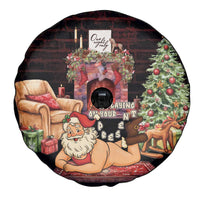 Funny Christmas Spare Tire Cover Naughty Santa Im Laying On Your Present - Wonder Print Shop